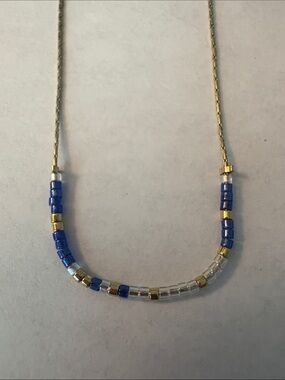 Morse Code Gold Necklace Joshua 1:9 Dash & Dot Design - Gently used